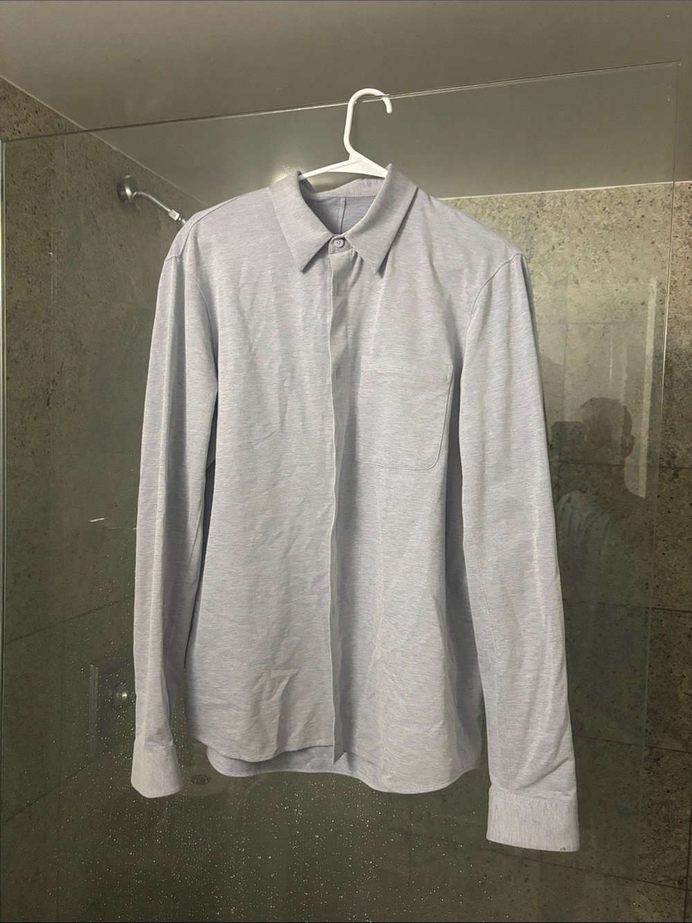 Men's Light Blue Long-Sleeve Button-Up Shirt